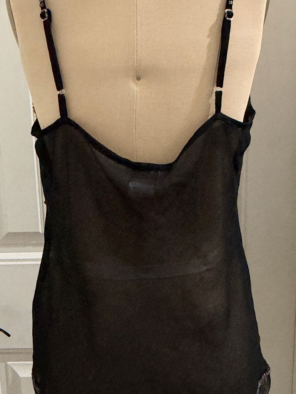 Embellished Black Beaded Mesh Camisole - Picture 2 of 16